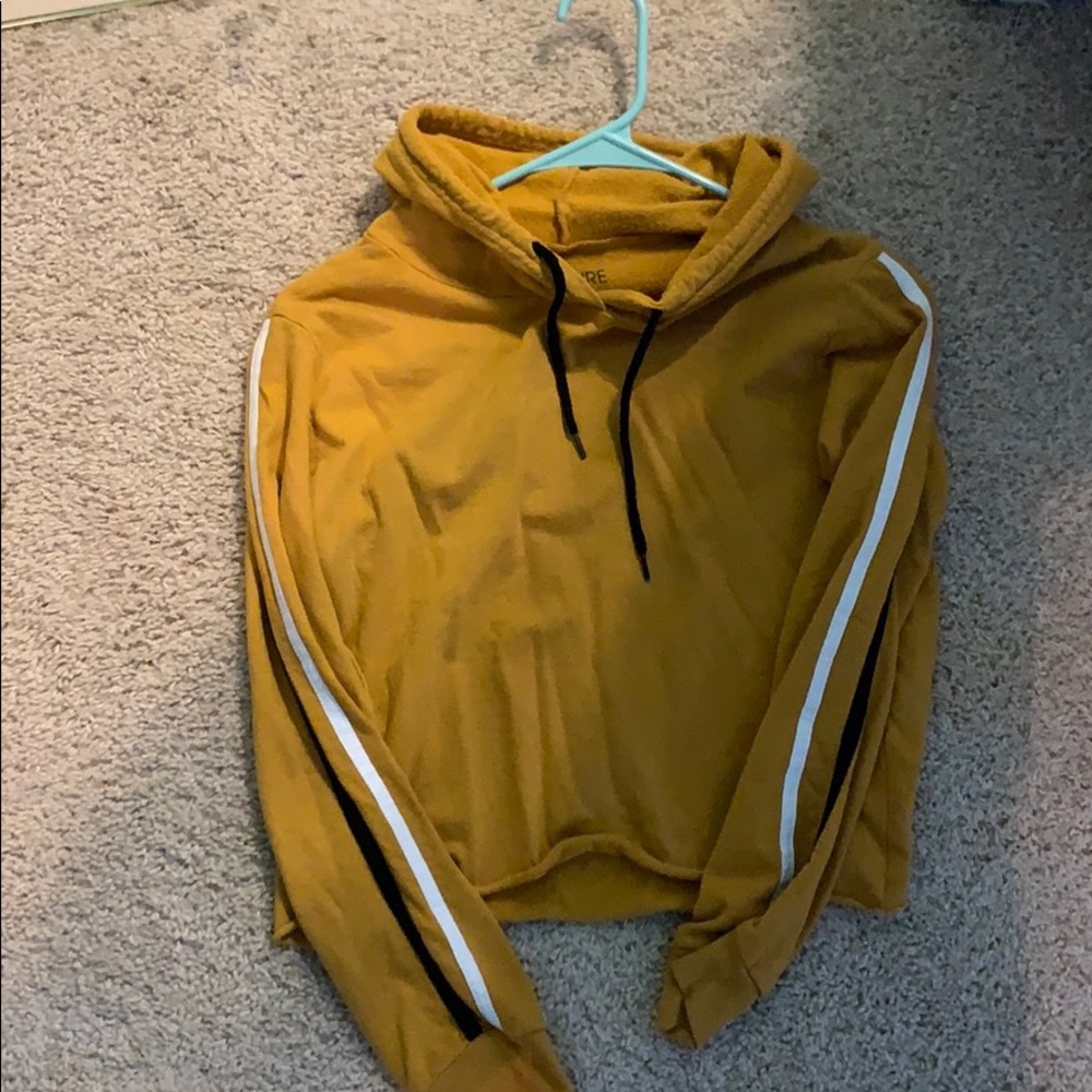 On Fire Yellow Hoodie Cropped